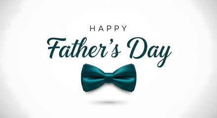Happy father's day greeting card with teal bow tie