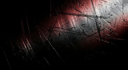 Scratched Metal Surface with Red Glow