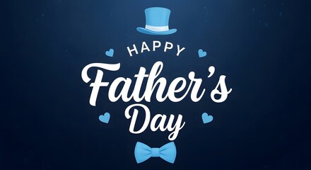 Happy father's day celebration with blue accents and typography