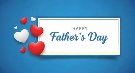 Happy father's day greeting card with hearts