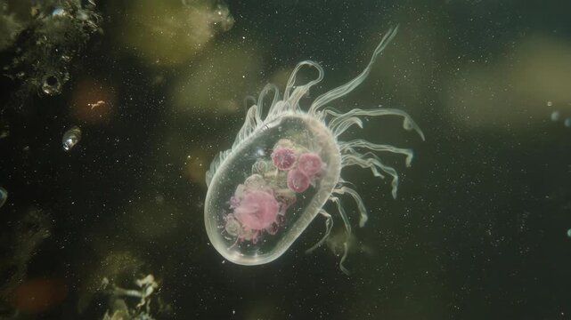 Cells look like a jellyfish in human body for studying science biology