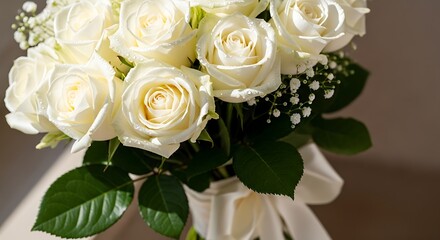 Obraz premium White Roses Bouquet.