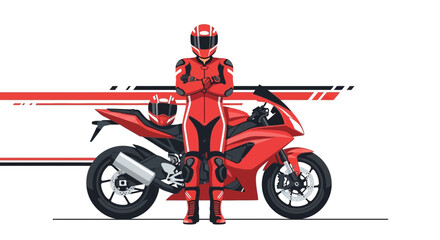 Vibrant Motorcycle Racer And Sportbike In Dynamic Red And Black Presentation