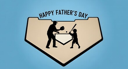 Happy father's day baseball home plate illustration