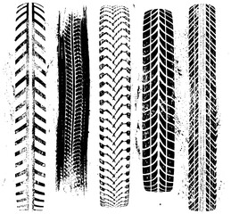 PNG dirt wheel imprint overlay on transparent background. Muddy tread texture for rugged vehicle textures.