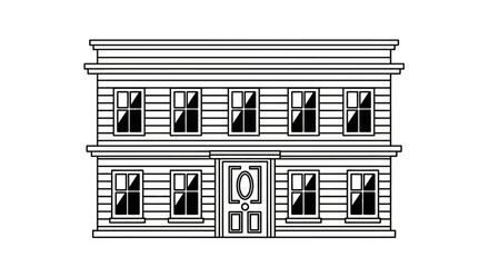 
Residential Apartment Building Front Elevation Vector Illustration With Multiple Windows Doors And Symmetrical Facade In Clean Architectural Flat Style For Urban Housing And Property P