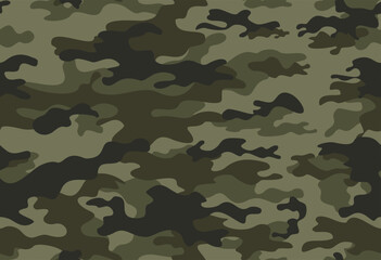 Camouflage seamless khaki pattern vector army illustration