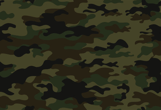 Green camouflage hunting pattern vector seamless fashion design