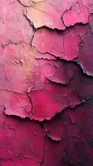 Obraz premium Textured relief surface with vibrant pink and deep purple colors showing intricate layered cracks and rich pigments
