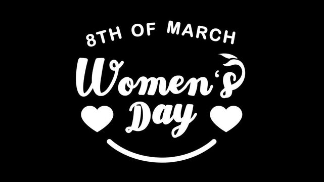 Women's day text animation. Suitable for social media posts, greeting cards, posters, and presentations.
