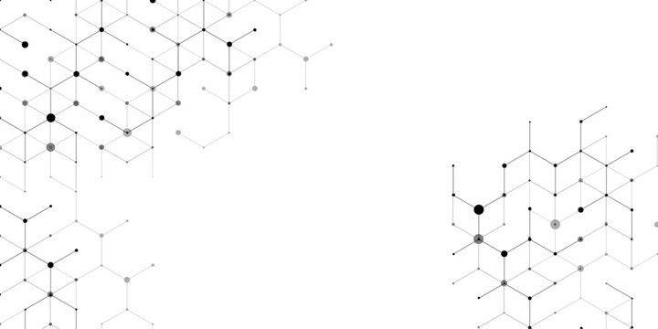 Abstract white geometric network connection background. isometric line and dot structure. Modern science and technology vector illustration.