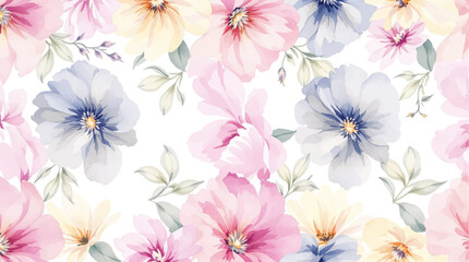 Obraz premium Wild Botanical Watercolor Background with Natural Greenery