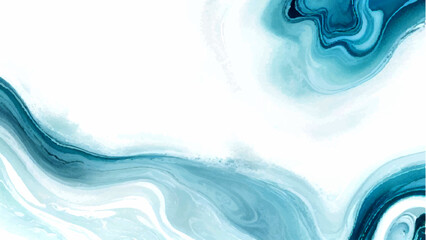 Vector Abstract blue watercolor liquid ink painting, capturing artistic patterns, fluid textures, and the calming beauty of flowing elements, evoking artistic creativity, elegant design. © Ateş