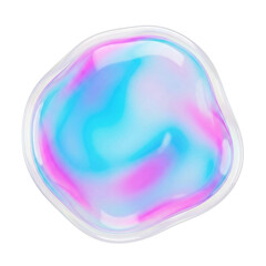 Vibrant iridescent abstract shape with pastel colors and shiny surface