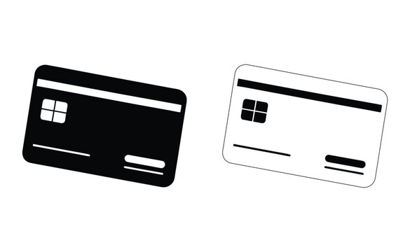 Two credit cards with different colors and designs on a white background Vector