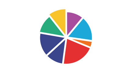 Fototapeta premium Colorful Pie Chart with Multiple Segments for Data Visualization.