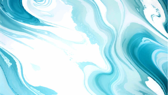 Vector Abstract turquoise blue swirling patterns. Liquid marble design and textured background, flowing ink, oceanic themes, and fluid artistry. 