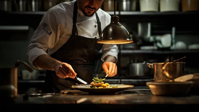 a close-up of the turner beautifully decorates the dish. Selective focus