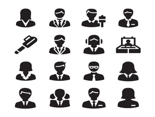 Leadership Silhouette Collection with Professional Team Management Concepts