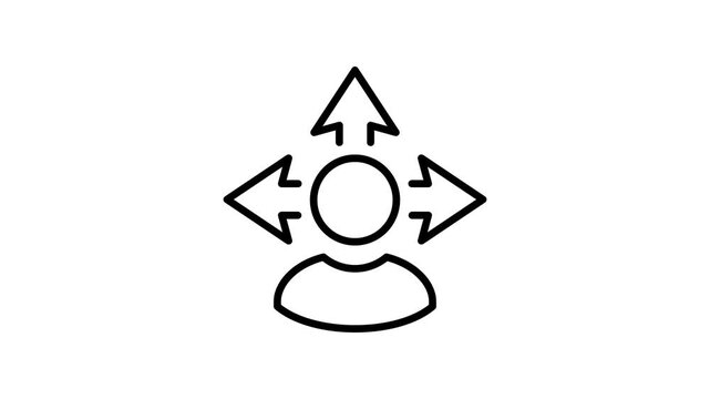 Guidance, mentor, guide icon animation video for support arrow, road directions, opportunity, navigator, travel route, instructing, coaching and other