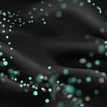 Background features glowing teal data points and binary code on a black backdrop, offering space for text in the center SEAMLESS PATTERN