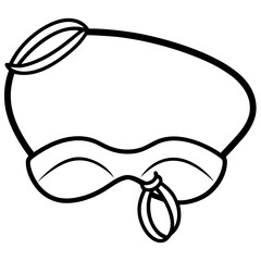 Eye mask strap line art vector
