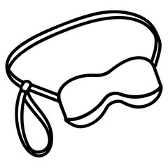Eye mask strap line art vector