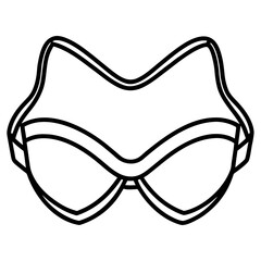 Eye mask strap line art vector