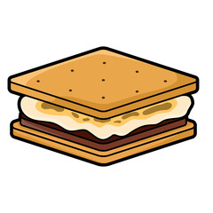 S'more dessert snack illustration