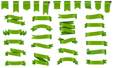 Big Set Tag And Green Ribbons