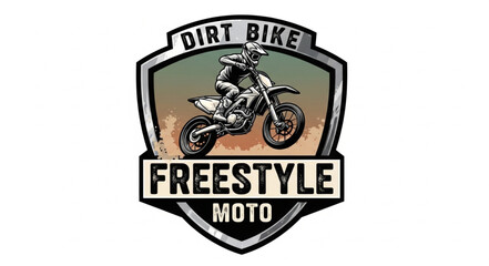Obraz premium Dirt Bike Freestyle Moto Logo Design.