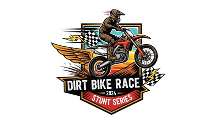 Dirt Bike Racing Stunt Series Logo. © iis
