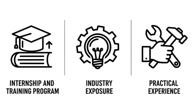 Professional Development Icons for Internship Training Programs Industry Exposure and Practical Work Experience