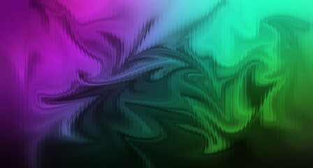 Fototapeta premium Abstract purple and blue ribbed glass with smooth flowing gradients over a deep vertical dark backdrop