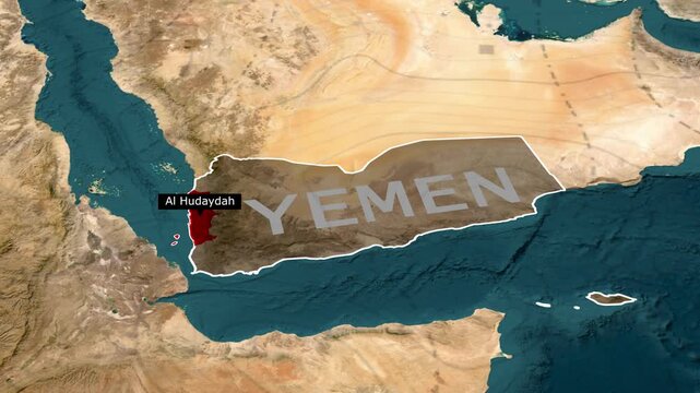 Al Hudaydah Yemen City Map Showing Borders Geographic Location and Coastal Details