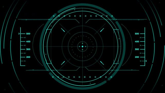 Hud target sci-fi technology interface blue suitable for gaming interfaces, military simulations, futuristic movie effects, and digital displays.