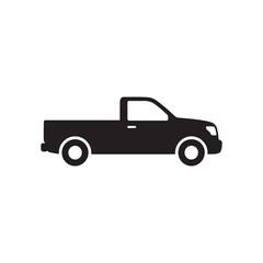 Pickup truck icon silhouette vector illustration