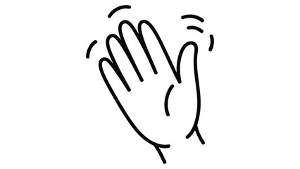 Obraz premium Minimal clapping hands applause icon appreciation gesture celebration success support symbol simple line style illustration isolated