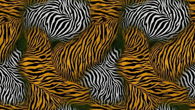 Abstract Zebra and Tiger Stripes Pattern Design for Backgrounds