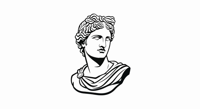 Classical marble bust of a youthful, idealized male figure