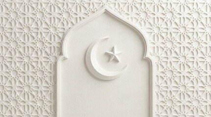 Eid Ramadan background, 3D minimalist Islamic design, elegant Islamic theme