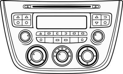 Fototapeta premium Car dashboard with a stereo system and climate controls
