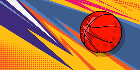 Basketball Man Slam Dunk Pose with Urban Style and Glitch Style in Bold Colorful Colors © Musdalifah