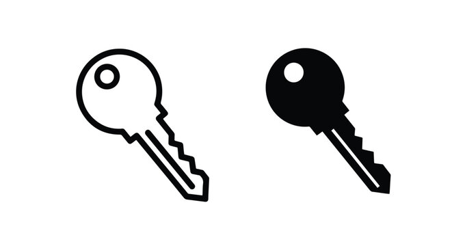 key icon flat design vector illustration - Vector icon Set - Stickers and Clipart - PNG and SVG Icon collection - Lineal icons - logo template