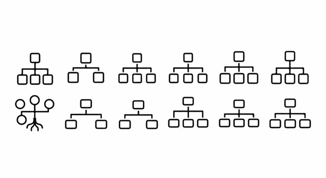 A collection of various family tree structures and genealogical diagrams. Vector
