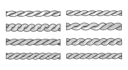 Twelve different types of braided patterns displayed in a single image Vector © Runa