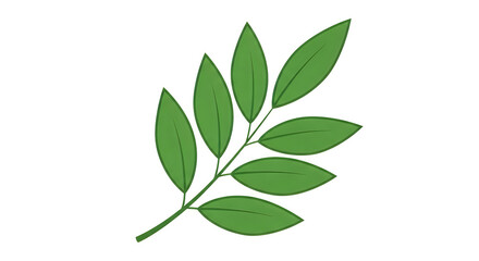Obraz premium A small branch with green leaves illustration