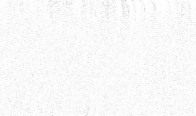 Subtle black halftone dot wave vector pattern forming smooth flowing curves on white background. Minimal abstract texture for modern elegant layout design.