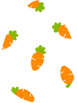 Easter Egg with Cute Carrot Pattern Cartoon Illustration Spring Holiday Clipart