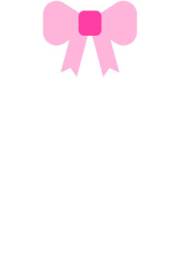 Easter Egg with Pink Bow Cute Cartoon Spring Holiday Illustration